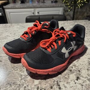 Under Armour Black Athletic Shoes with Coral Accents Sz W9